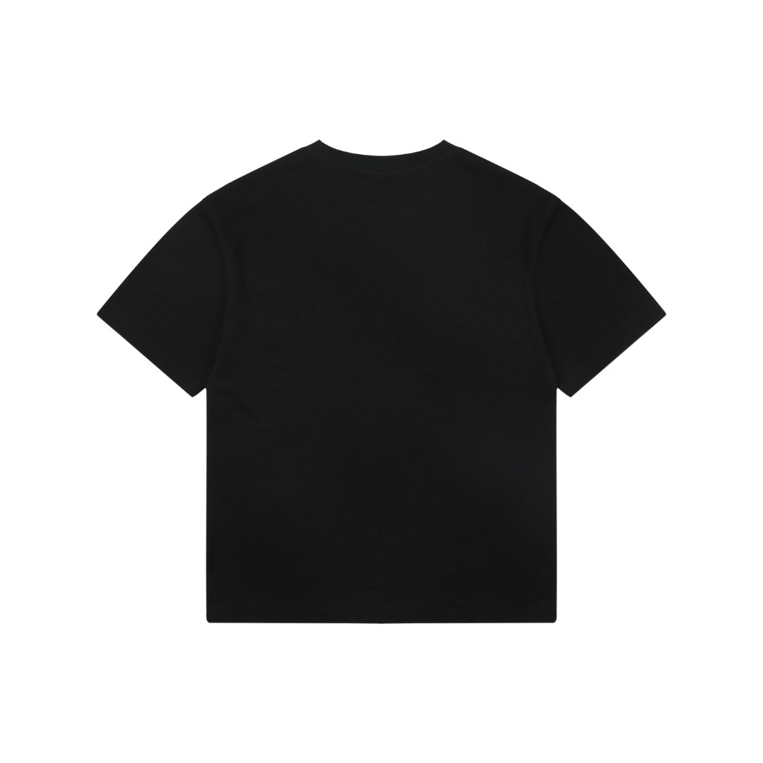 Dior Oversized Bee Signature Script Embroidered Short Sleeve Tee – Black