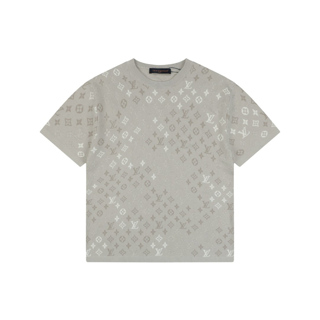 Louis Vuitton LV All-Over Monogram Gradient Inlay Jacquard Short Sleeve Tee – Stone