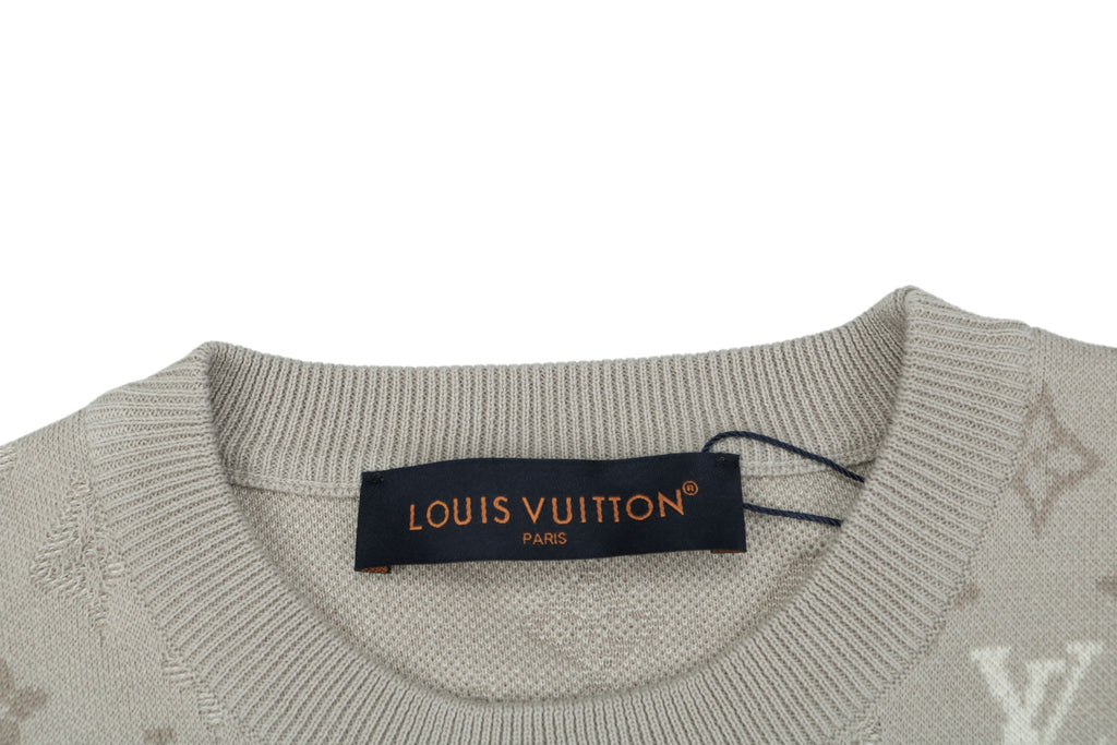 Louis Vuitton LV All-Over Monogram Gradient Inlay Jacquard Short Sleeve Tee – Stone