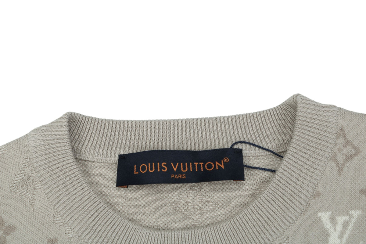 Louis Vuitton LV All-Over Monogram Gradient Inlay Jacquard Short Sleeve Tee – Stone