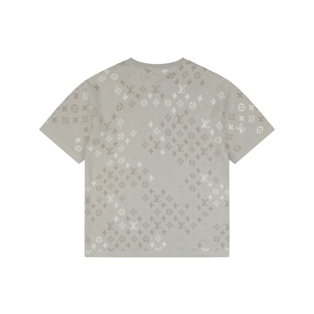 Louis Vuitton LV All-Over Monogram Gradient Inlay Jacquard Short Sleeve Tee – Stone