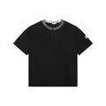 Moncler Logo Ribbed Crew Neck Letter Trim Short Sleeve Tee – Black