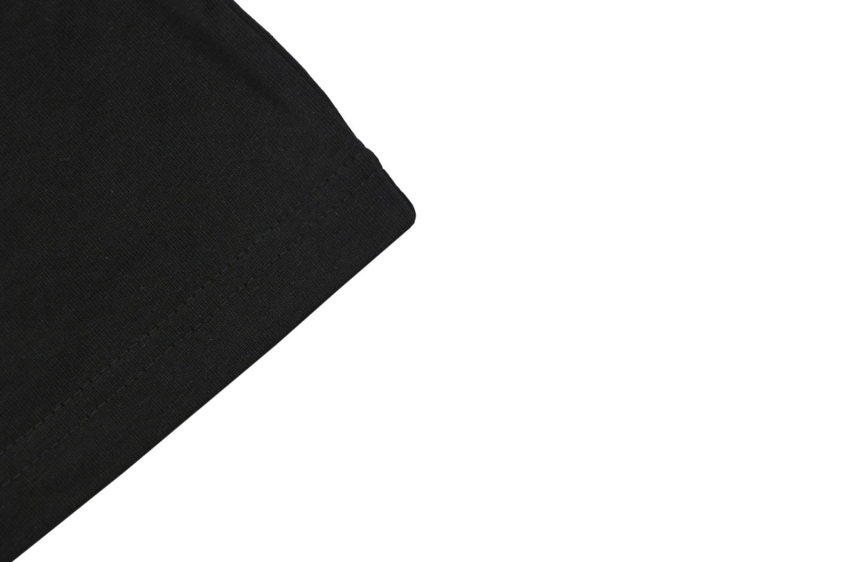 Moncler Logo Ribbed Crew Neck Letter Trim Short Sleeve Tee – Black