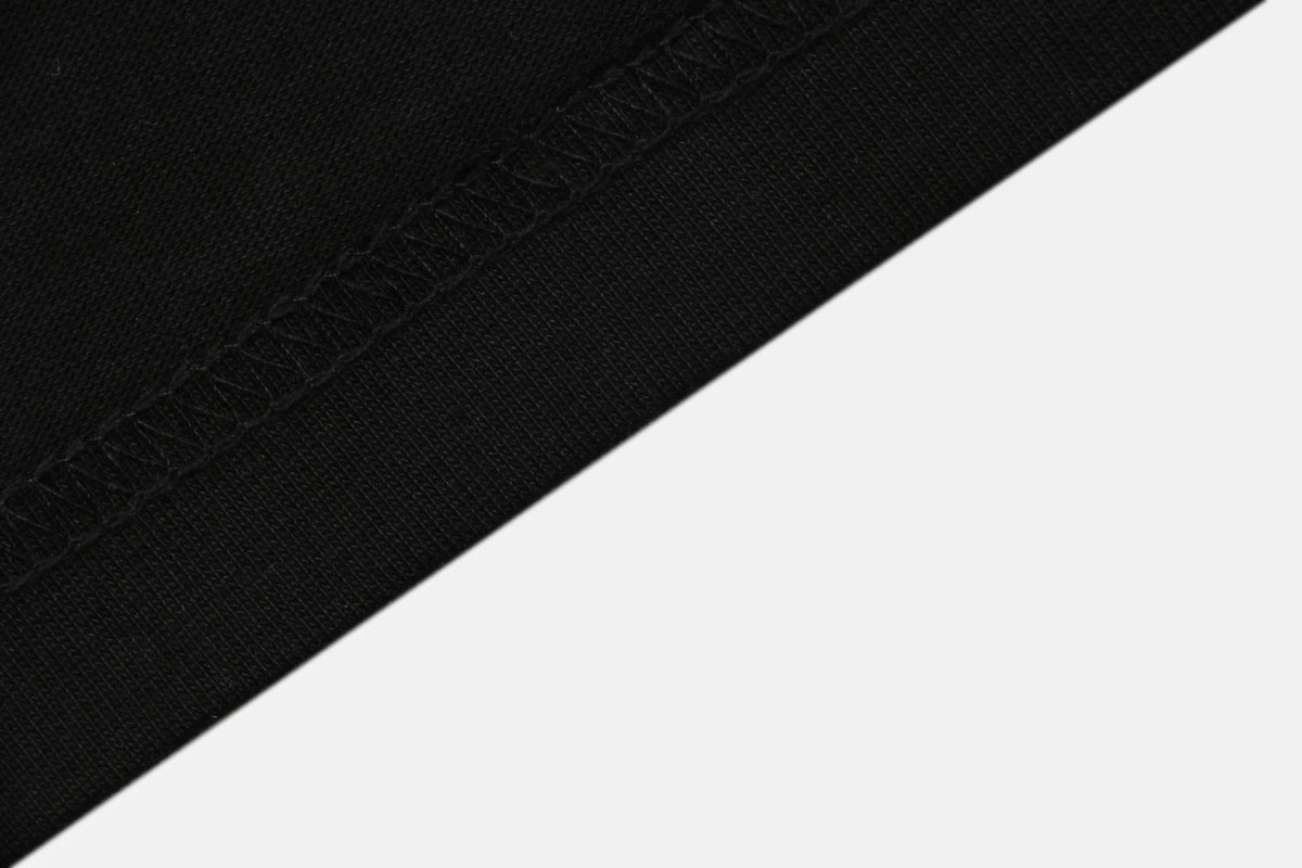 Moncler Logo Ribbed Crew Neck Letter Trim Short Sleeve Tee – Black