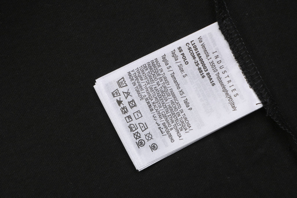 Moncler Logo Ribbed Crew Neck Letter Trim Short Sleeve Tee – Black