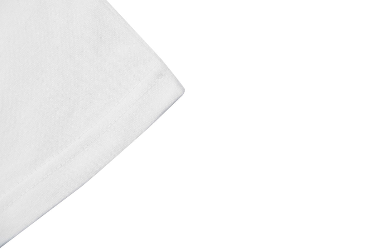 Moncler Logo Ribbed Crew Neck Letter Trim Short Sleeve Tee – White