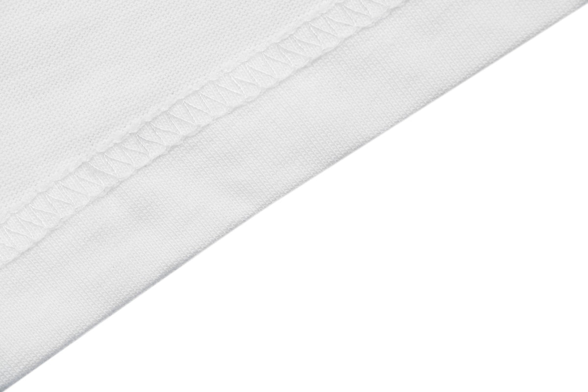 Moncler Logo Ribbed Crew Neck Letter Trim Short Sleeve Tee – White