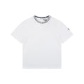 Moncler Logo Ribbed Crew Neck Letter Trim Short Sleeve Tee – White
