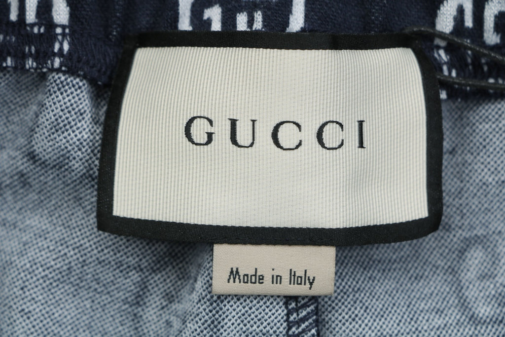 Gucci GG All-Over Jacquard Web Stripe Side Tape Shorts – Navy/Red