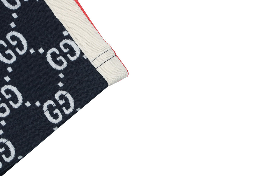 Gucci GG All-Over Jacquard Web Stripe Side Tape Shorts – Navy/Red