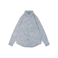 Dior x Stüssy 22FW Tonal Oblique Monogram Jacquard Long Sleeve Button Shirt Light Blue