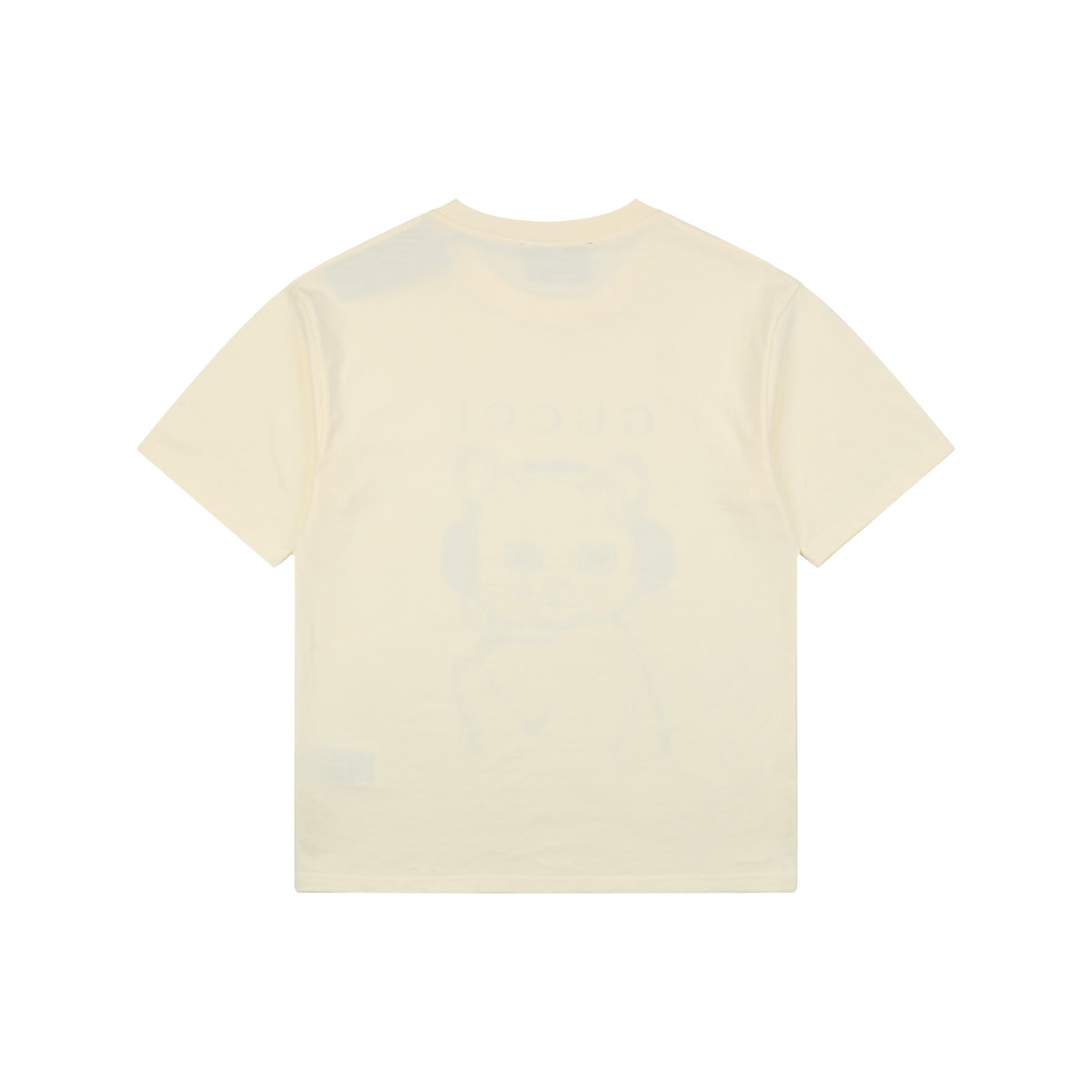 Gucci Green Headphone Cat Graphic Print Short Sleeve Tee Cream