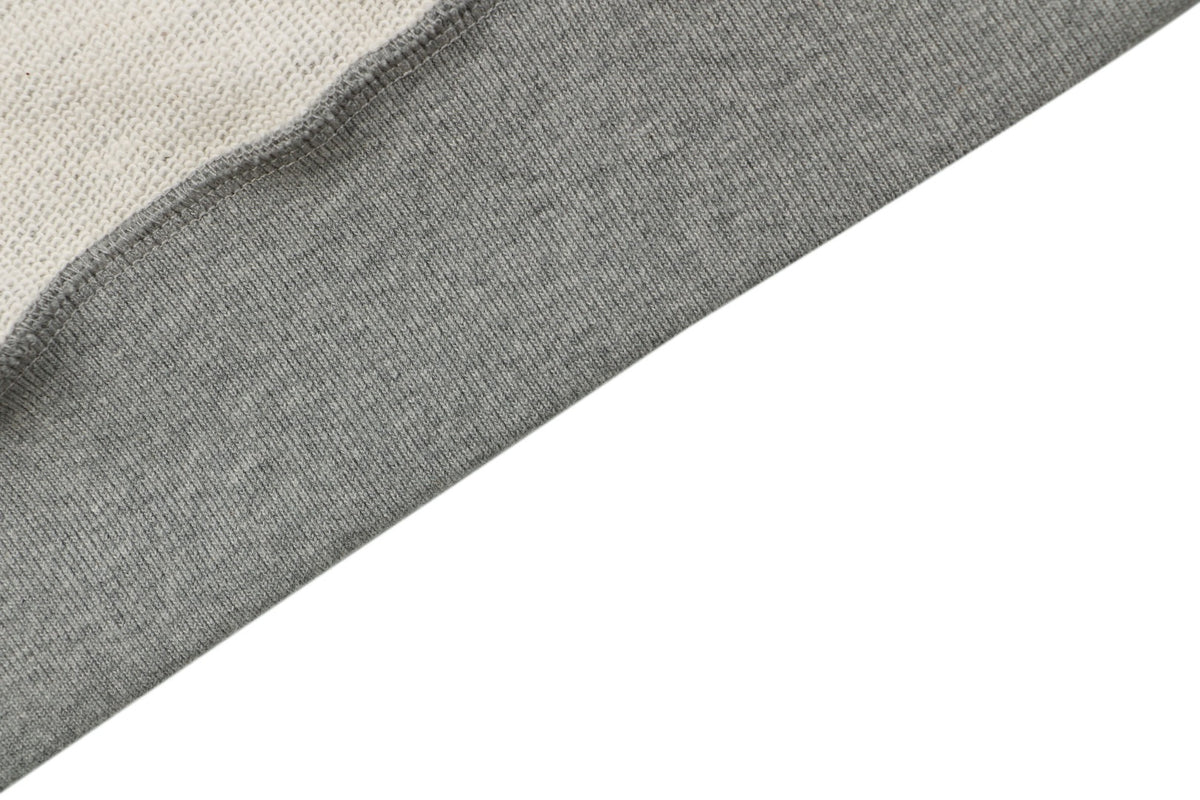 Louis Vuitton Hand-Painted Monogram Stitch Embroidery Zip Hoodie Grey