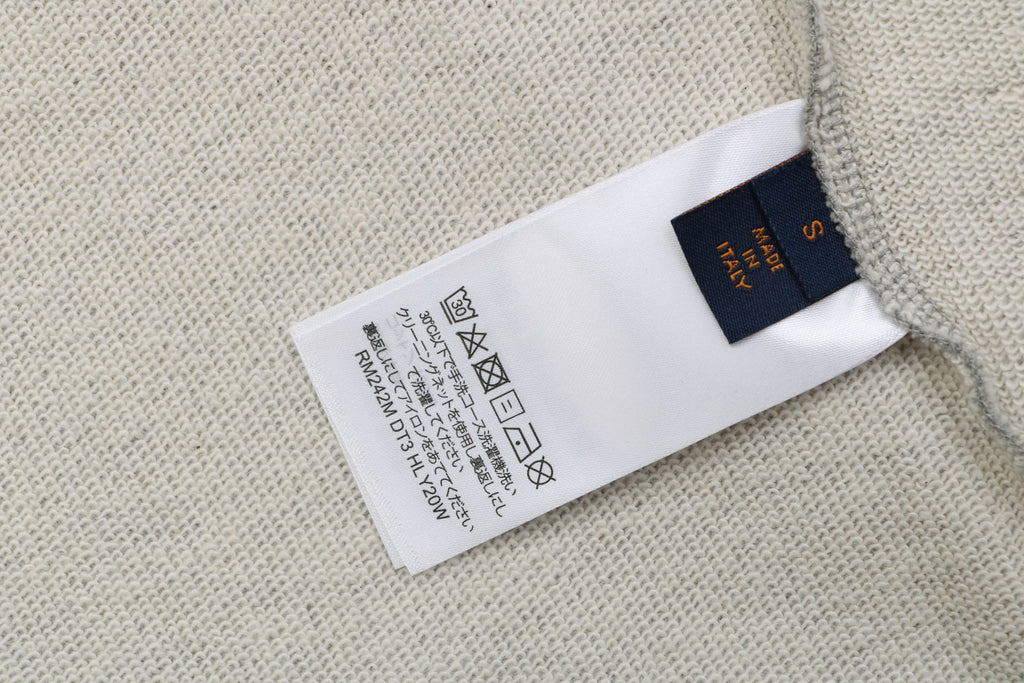 Louis Vuitton Hand-Painted Monogram Stitch Embroidery Zip Hoodie Grey