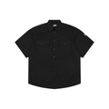 Moncler Dual Chest Pocket Arm Badge Short Sleeve Button Shirt Black