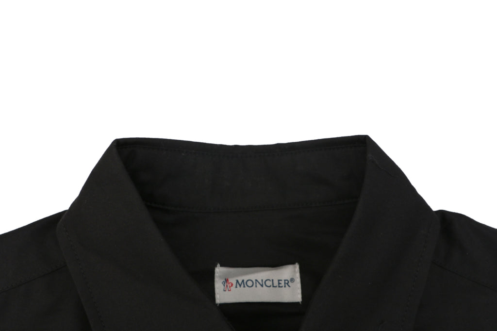 Moncler Dual Chest Pocket Arm Badge Short Sleeve Button Shirt Black