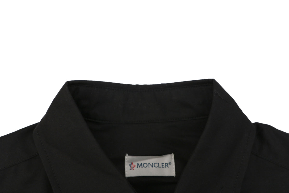 Moncler Dual Chest Pocket Arm Badge Short Sleeve Button Shirt Black