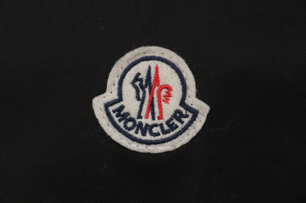 Moncler Dual Chest Pocket Arm Badge Short Sleeve Button Shirt Black