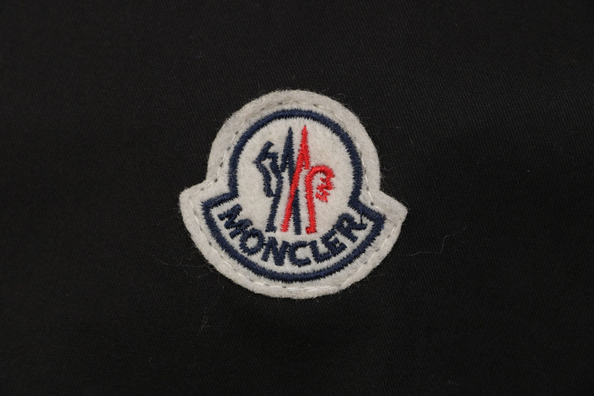Moncler Dual Chest Pocket Arm Badge Short Sleeve Button Shirt Black