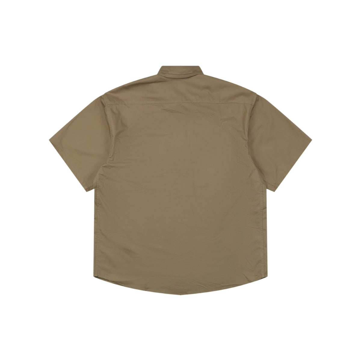 Moncler Dual Chest Pocket Arm Badge Short Sleeve Button Shirt Khaki