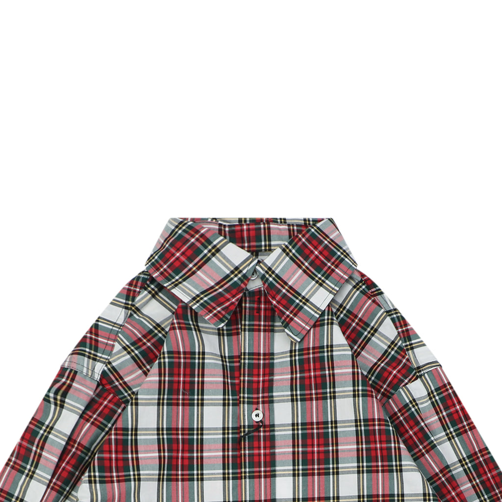 Celine Red White Tartan Plaid Long Sleeve Button Shirt