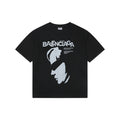 Balenciaga Fall 2016 Sunglasses Portrait Graphic Print Short Sleeve Tee Black