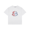 Moncler Red Blue Ink Splash Oversized Logo Print Short Sleeve Tee White