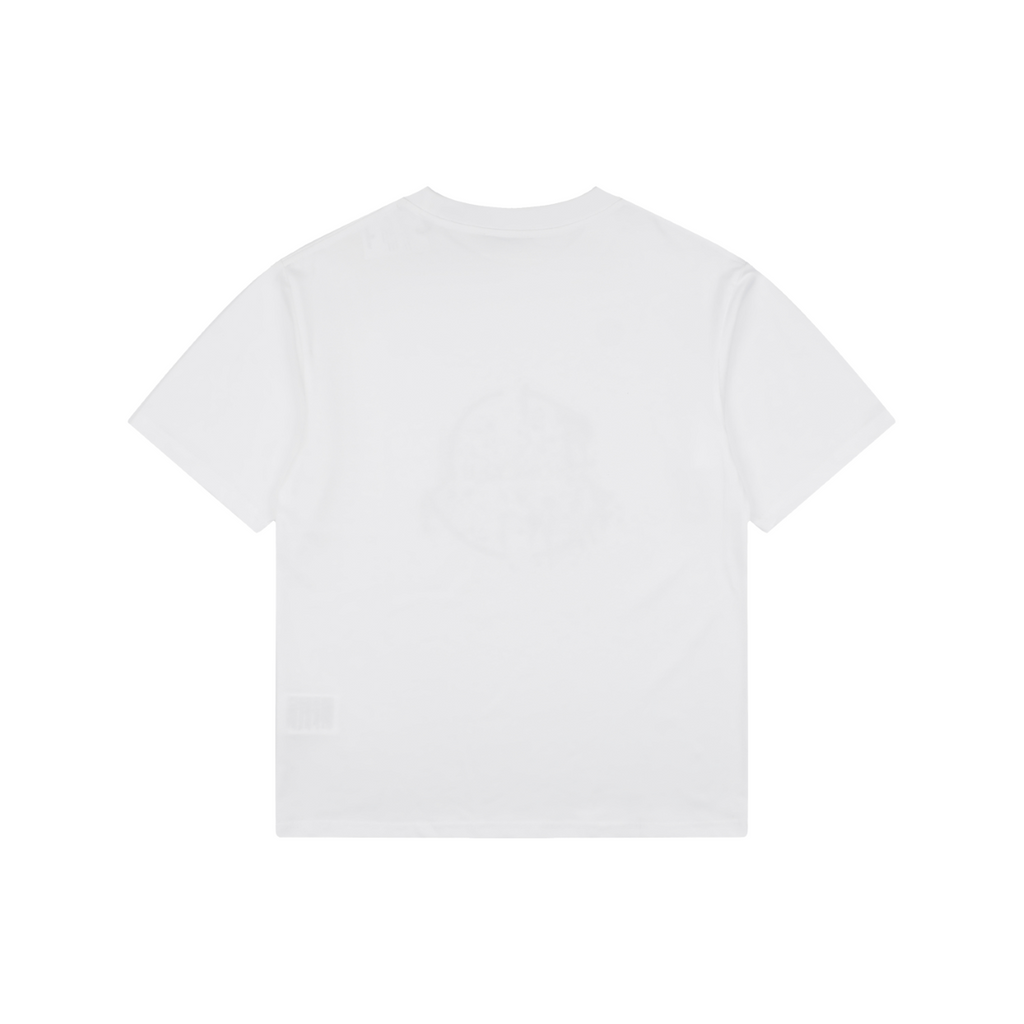 Moncler Red Blue Ink Splash Oversized Logo Print Short Sleeve Tee White