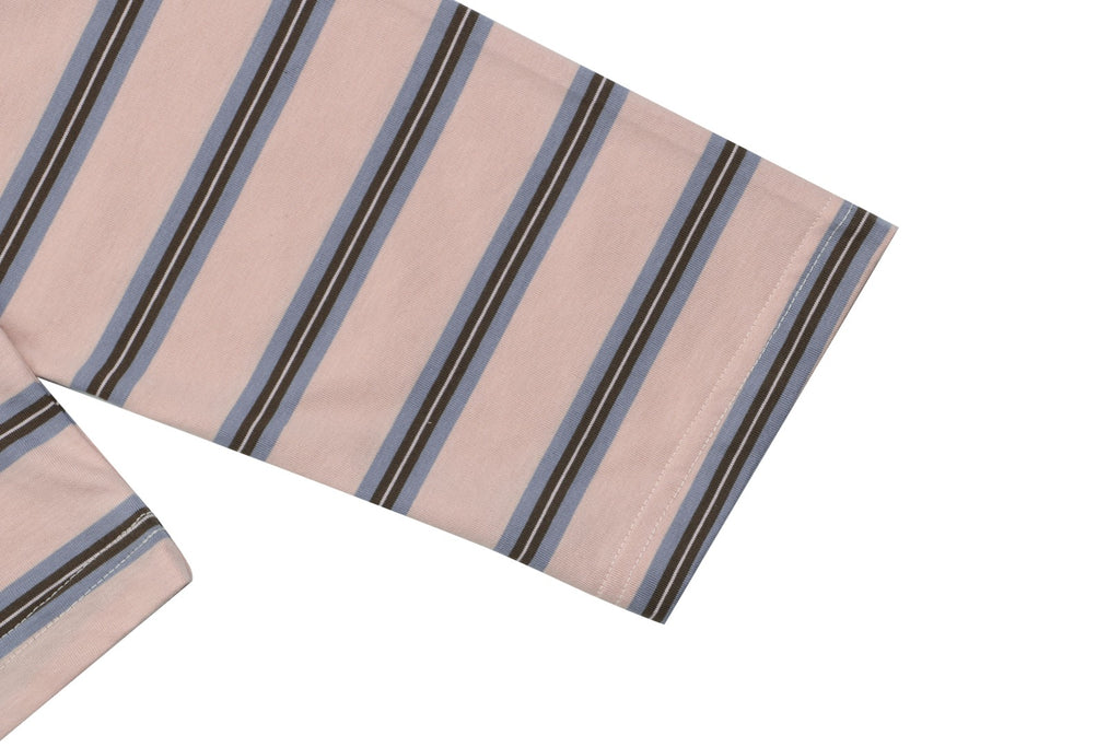 Prada Light Pink Multi-Stripe Pocket Label Long Sleeve Tee