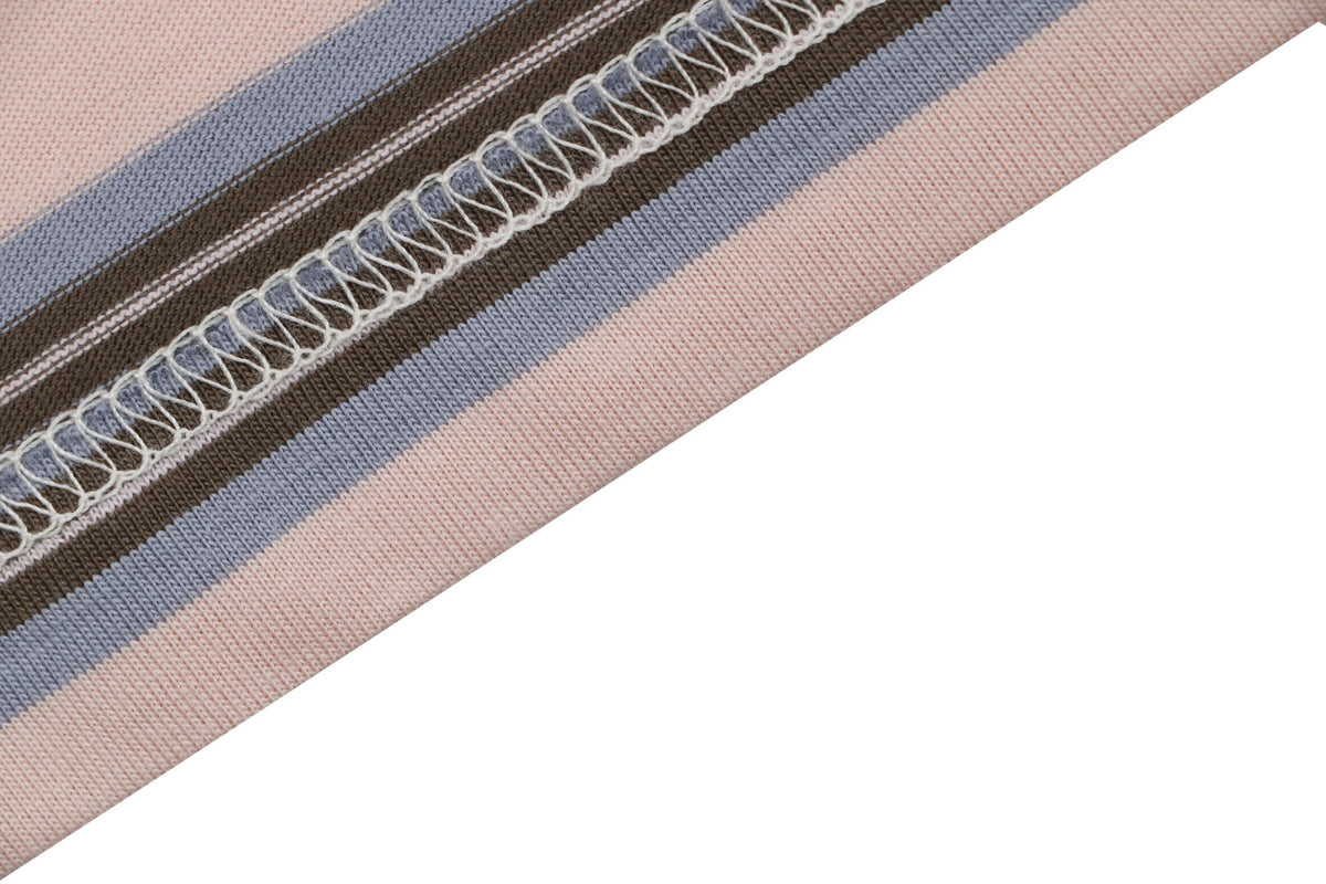 Prada Light Pink Multi-Stripe Pocket Label Long Sleeve Tee