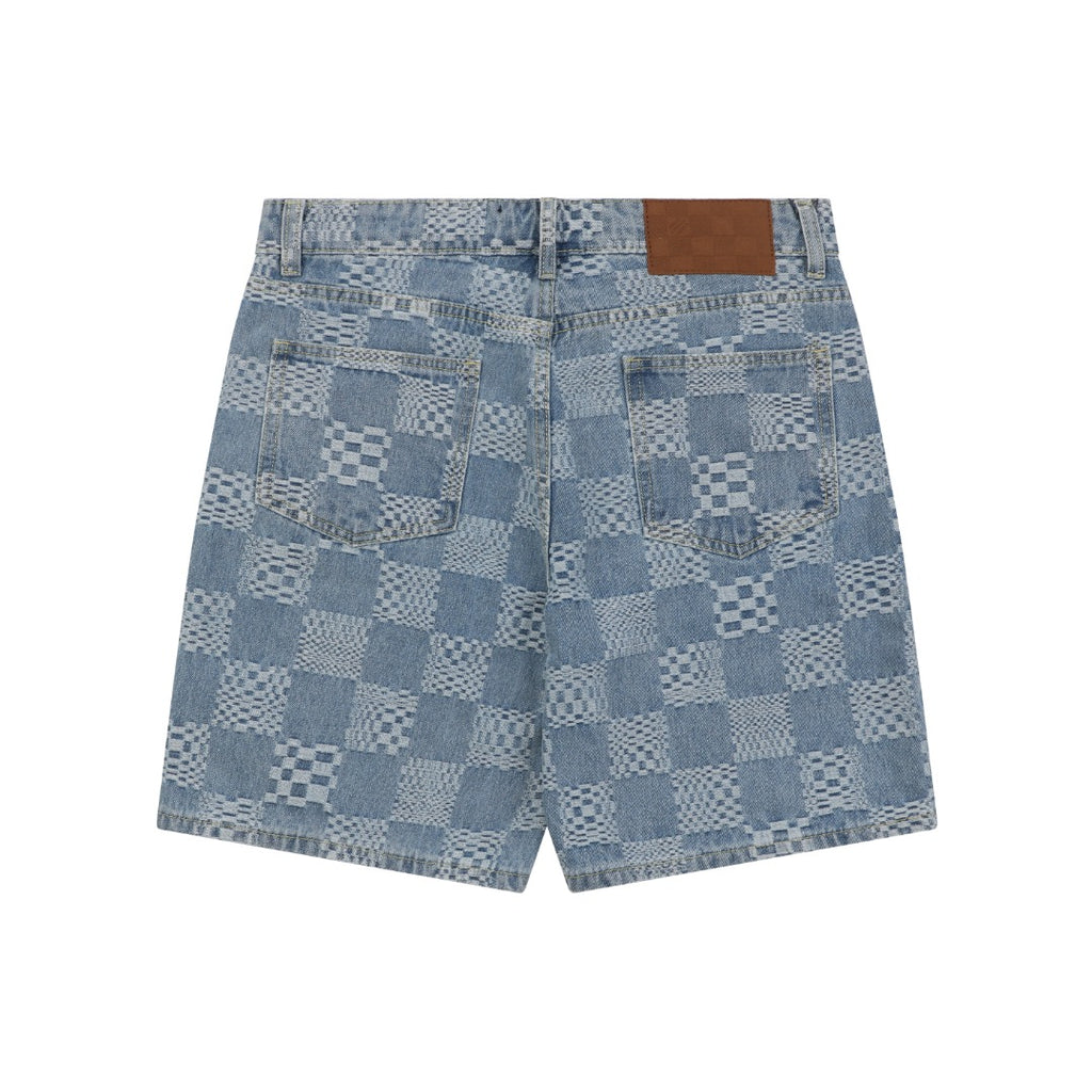 Louis Vuitton Light Blue Damier Checkerboard Denim Shorts