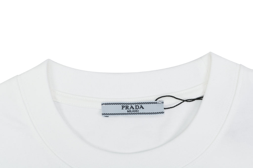 Prada Headphone Graphic Short Sleeve Tee White