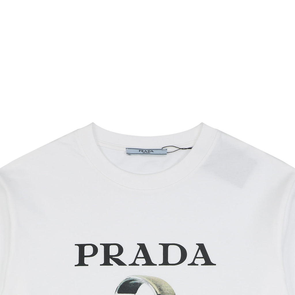 Prada Headphone Graphic Short Sleeve Tee White