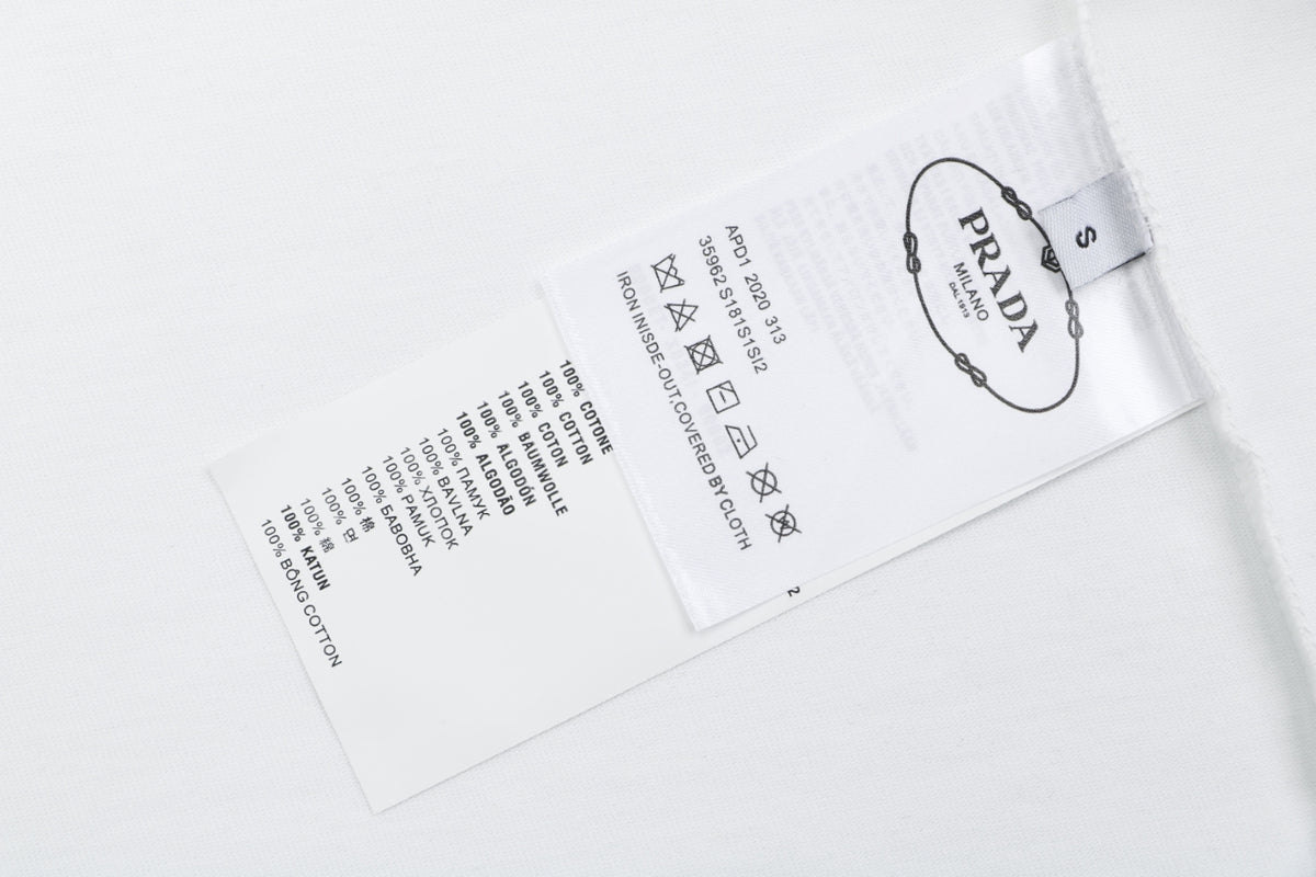 Prada Headphone Graphic Short Sleeve Tee White