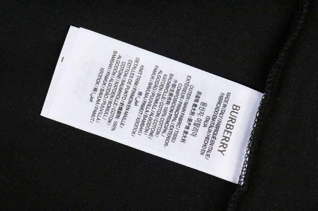 Burberry Check Oval Equestrian Knight Embroidered Short Sleeve Tee Black