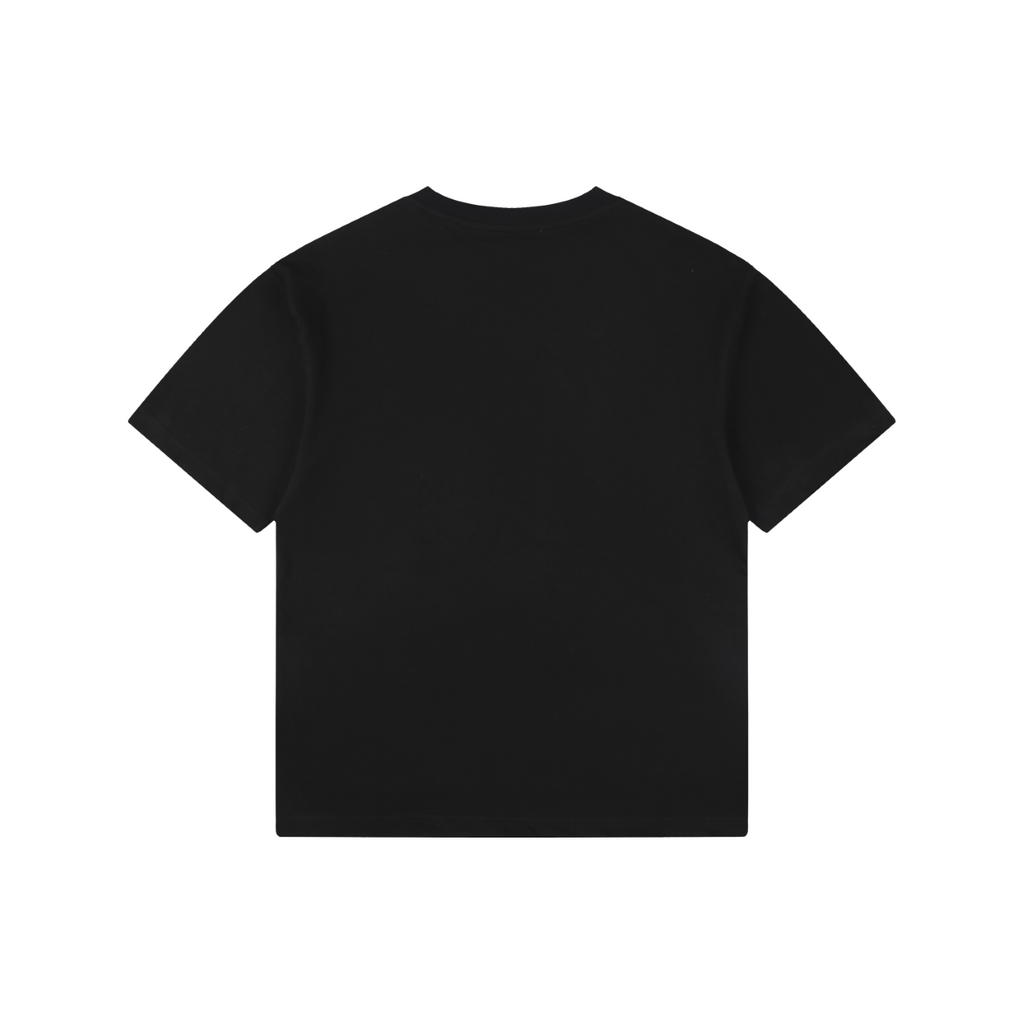 Burberry Check Oval Equestrian Knight Embroidered Short Sleeve Tee Black
