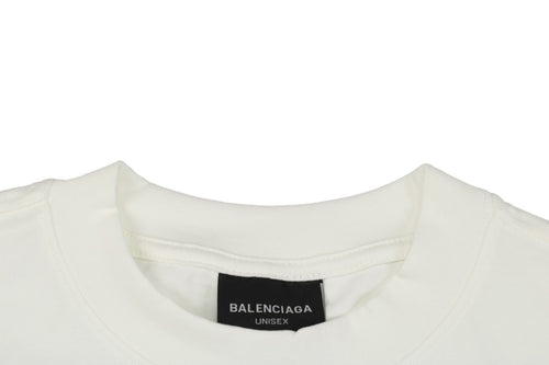 Balenciaga 23SS Political Campaign Logo Embroidered Short Sleeve Tee Off-White