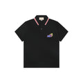 Gucci Flame Double G Embroidered Polo Short Sleeve Shirt Black