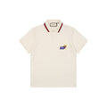 Gucci Flame Double G Embroidered Polo Short Sleeve Shirt Off-White