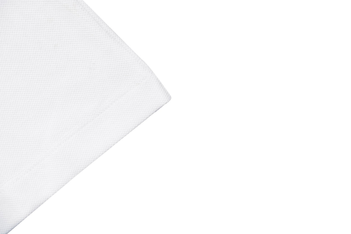 Celine Black Stripe Trim CL Micro Logo Embroidered Polo Short Sleeve Shirt White