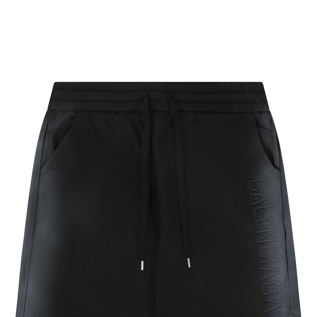 Balenciaga Side Spray Logo Sweat Shorts Black