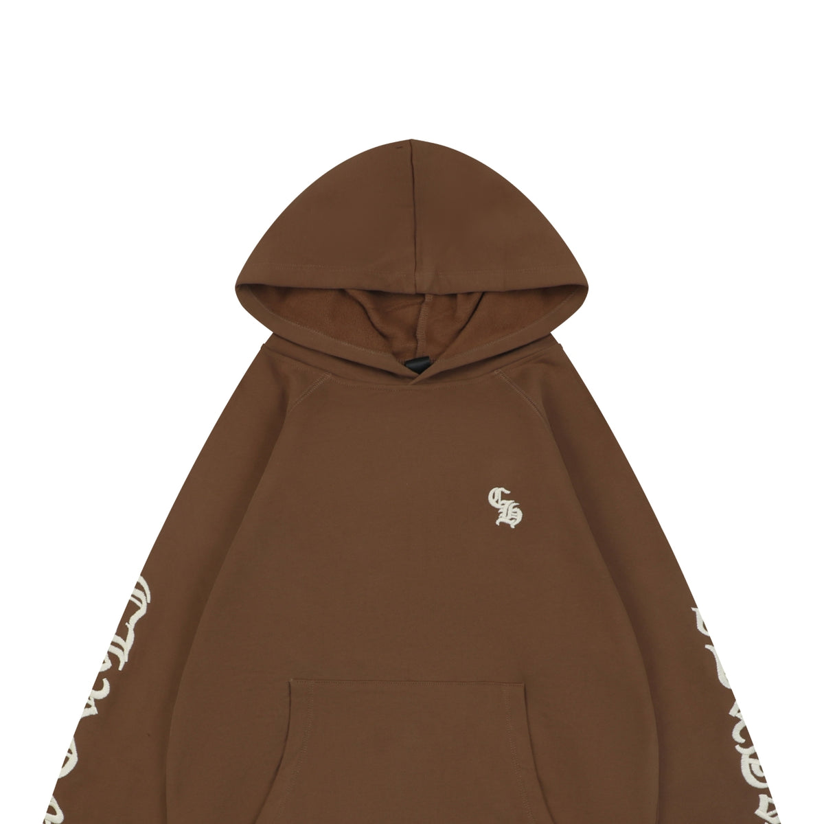 Chrome Hearts Sanskrit Script Sleeve Embroidered Hoodie Brown