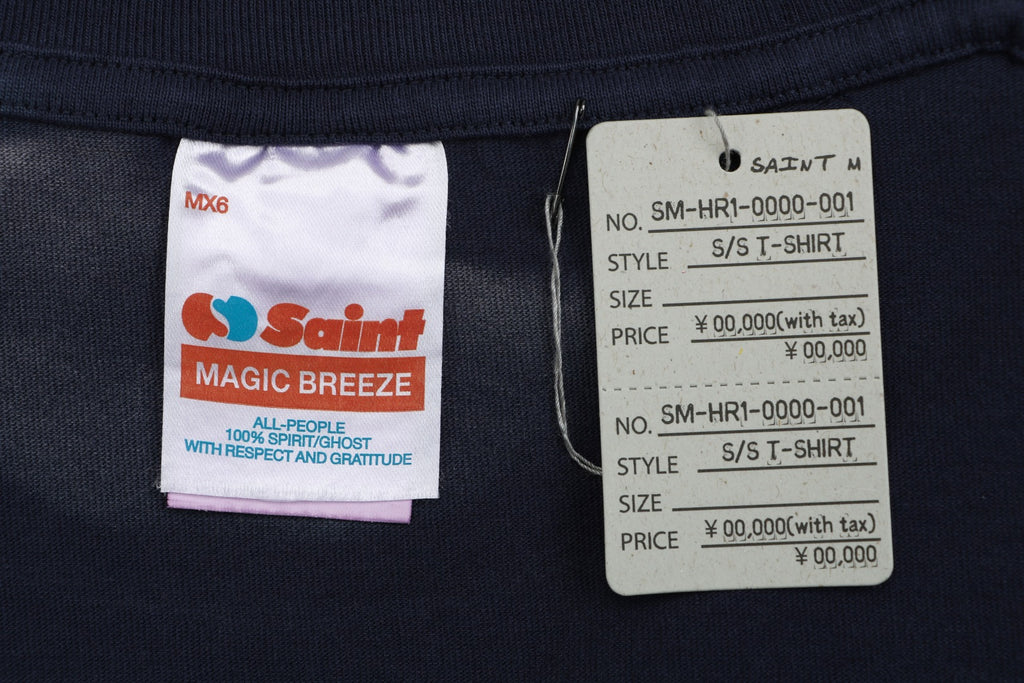Saint Michael Lumiere Candlestick Graphic Vintage Wash Short Sleeve Tee Navy