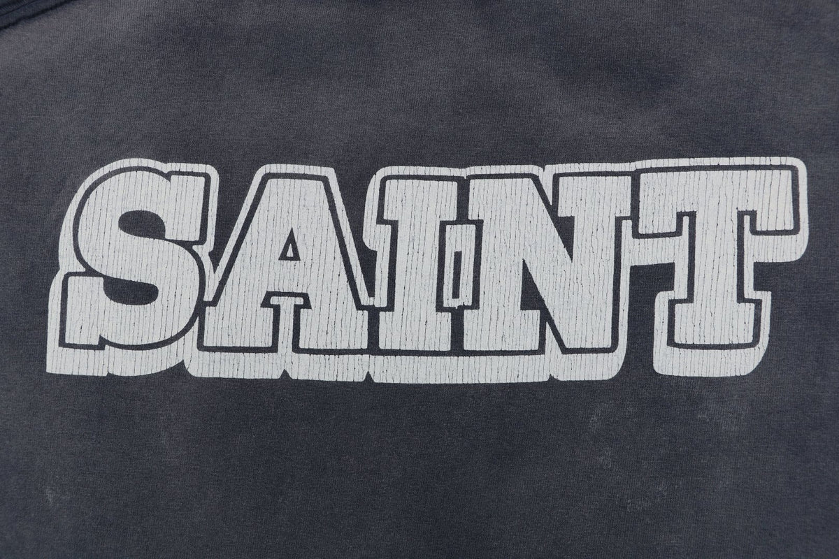 Saint Michael Lumiere Candlestick Graphic Vintage Wash Short Sleeve Tee Navy