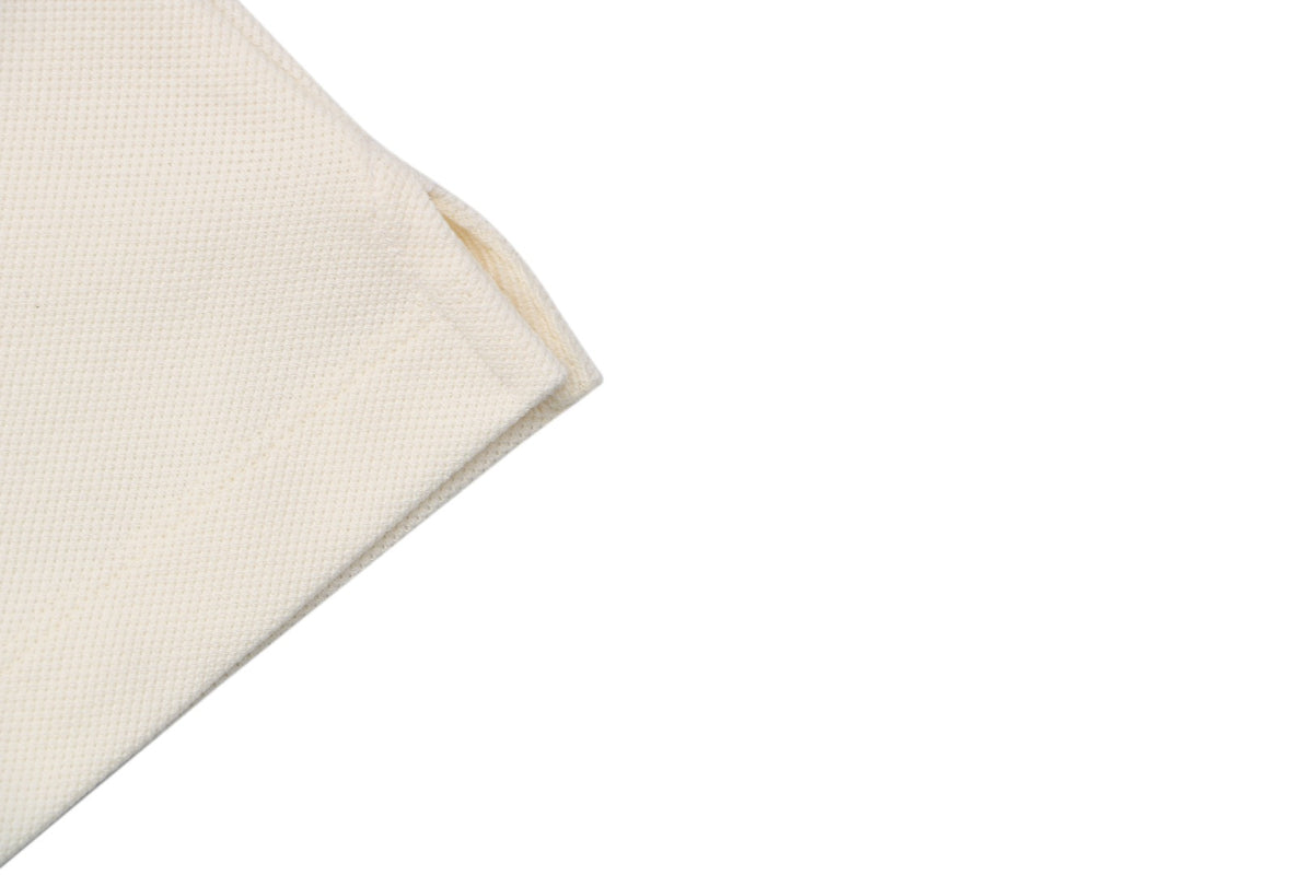 Gucci Flame Double G Embroidered Polo Shirt Ivory