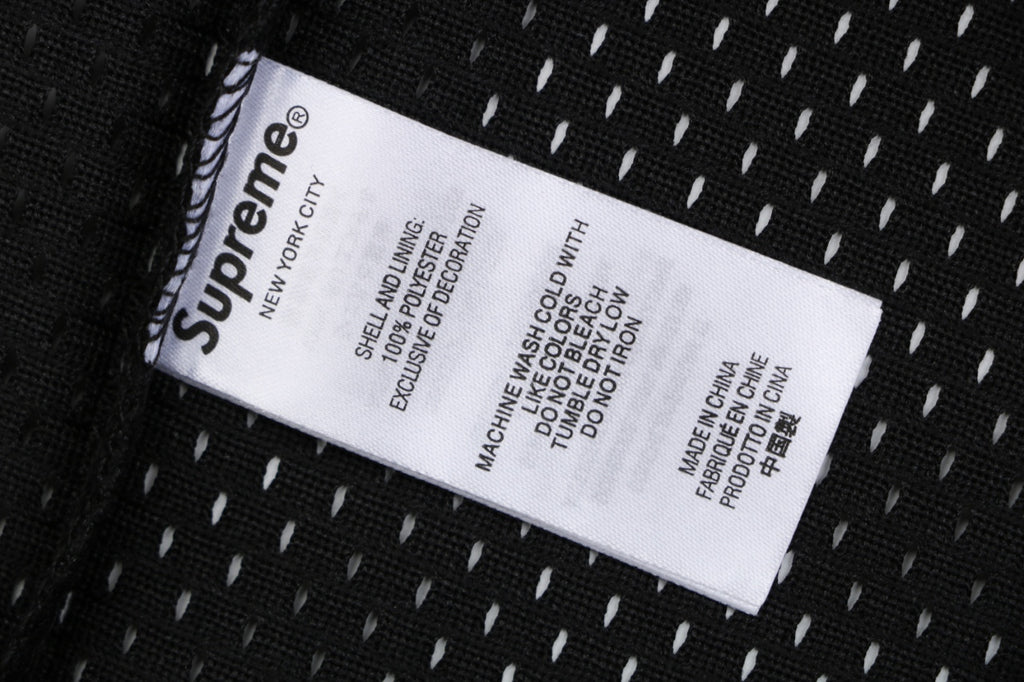 Supreme 94 Sequin Mesh Football Jersey Short Sleeve Tee Black