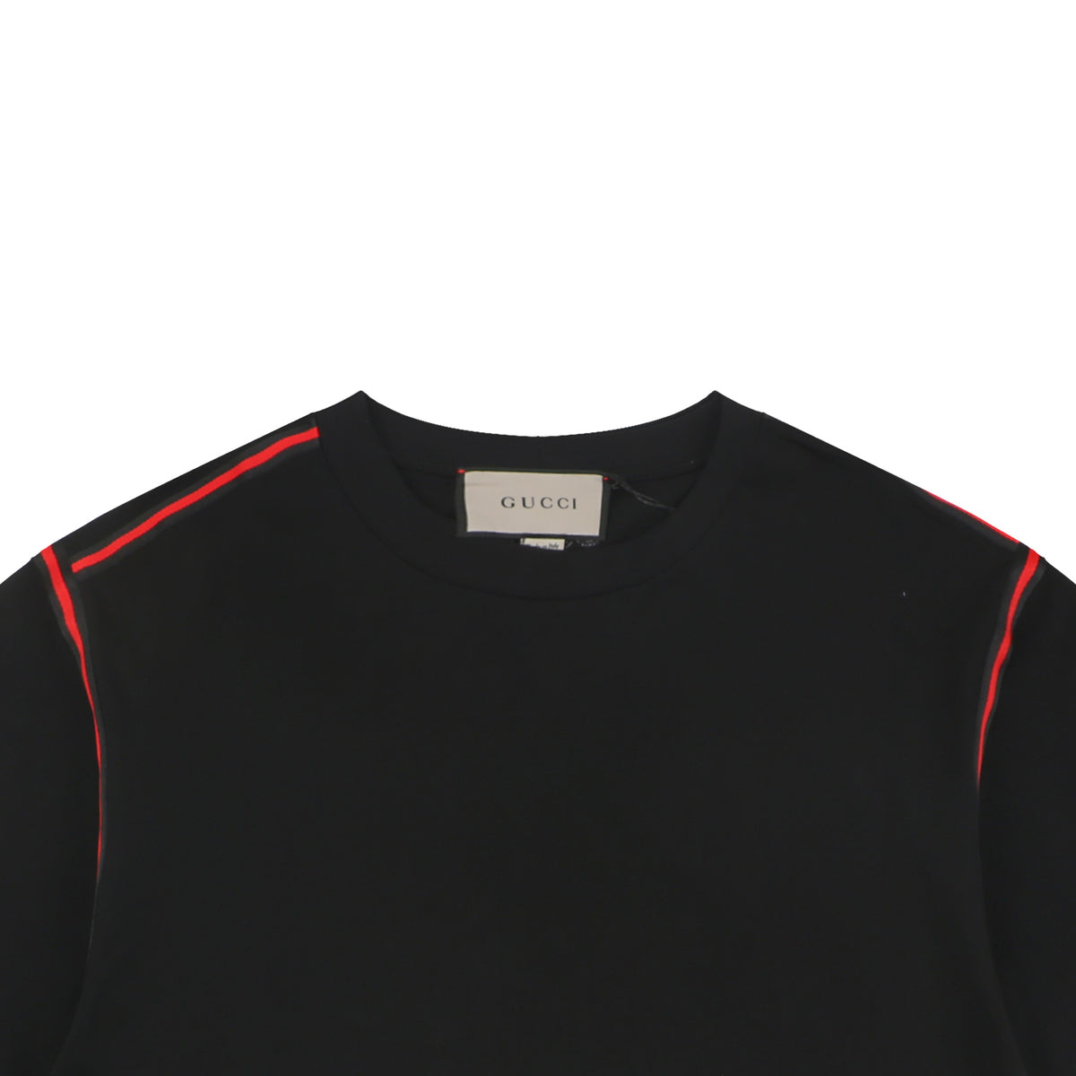 Gucci Shoulder Web Stripe Tape Short Sleeve Tee Black