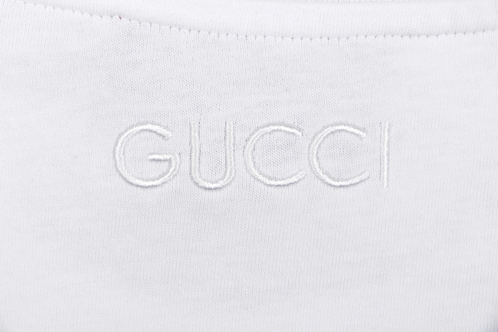 Gucci Shoulder Web Stripe Tape Short Sleeve Tee White