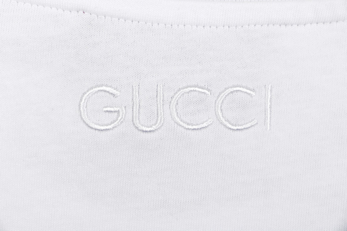 Gucci Shoulder Web Stripe Tape Short Sleeve Tee White