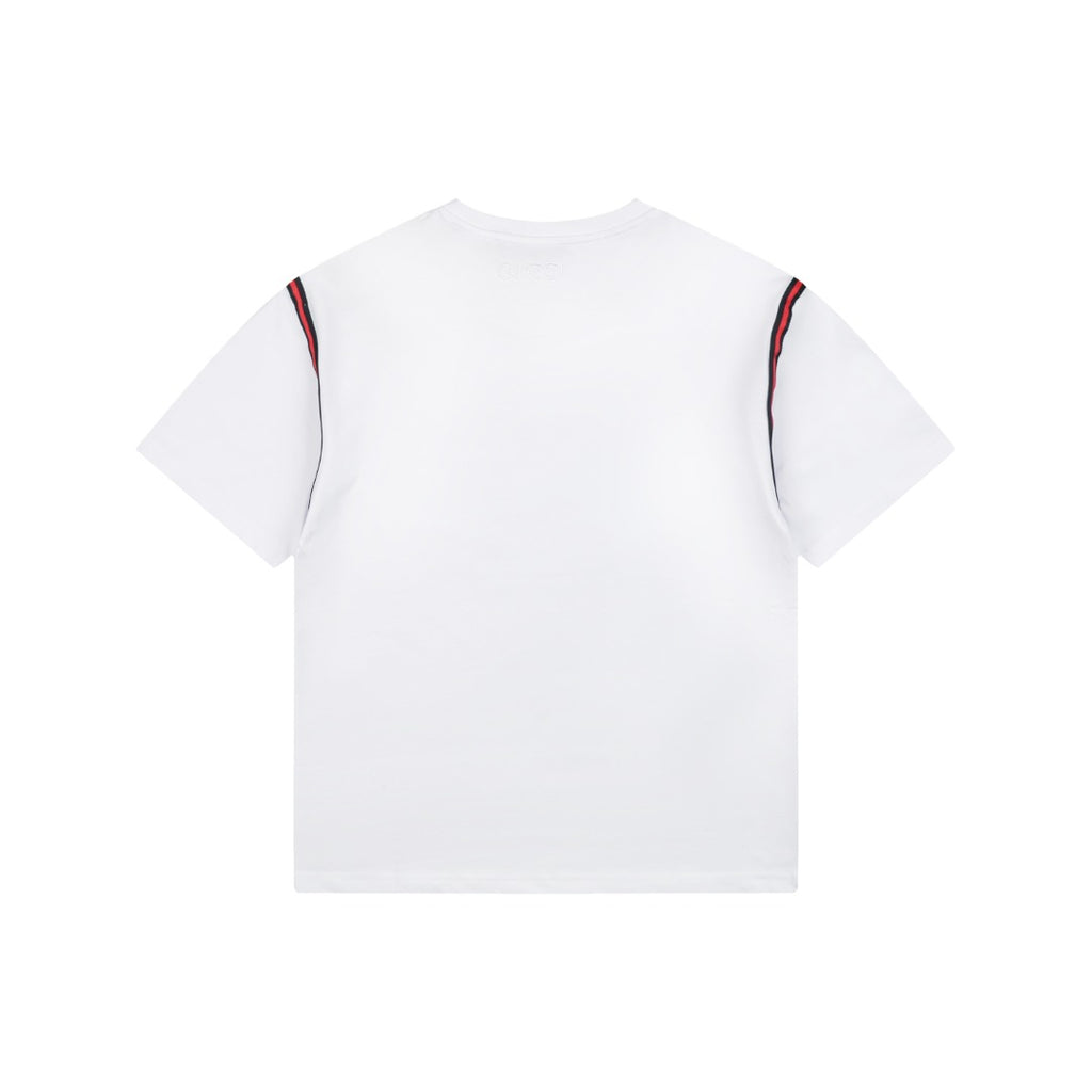 Gucci Shoulder Web Stripe Tape Short Sleeve Tee White